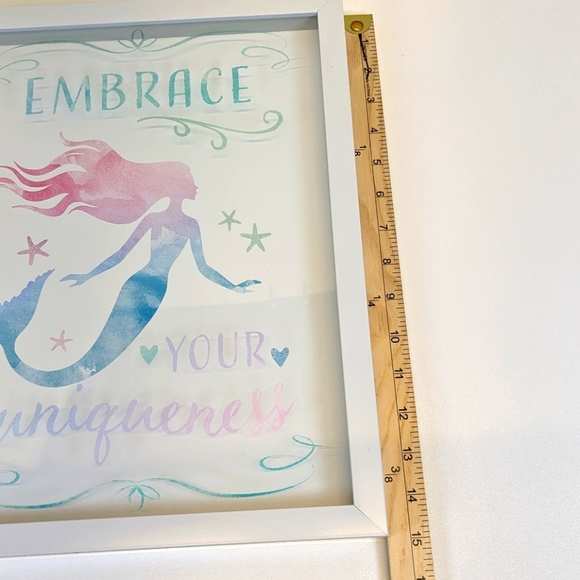 Nanette Lepore Embrace Your Uniqueness Mermaid Wall Art Framed Glass - Picture 7 of 8